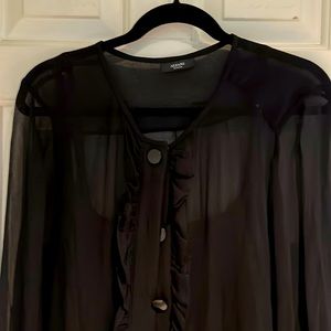 Alfani sheer black blouse with tank
